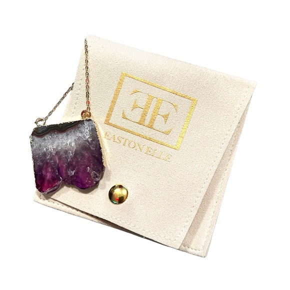EASTON ELLE Natalie Rain Necklace 18” in Amethyst 18k gold NWT - Picture 4 of 4